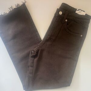 Zara brown Frayed Hem Jeans